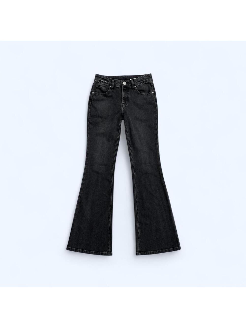 Vintage Y2K black flare jeans mid rise denim pants Size 6 🖤